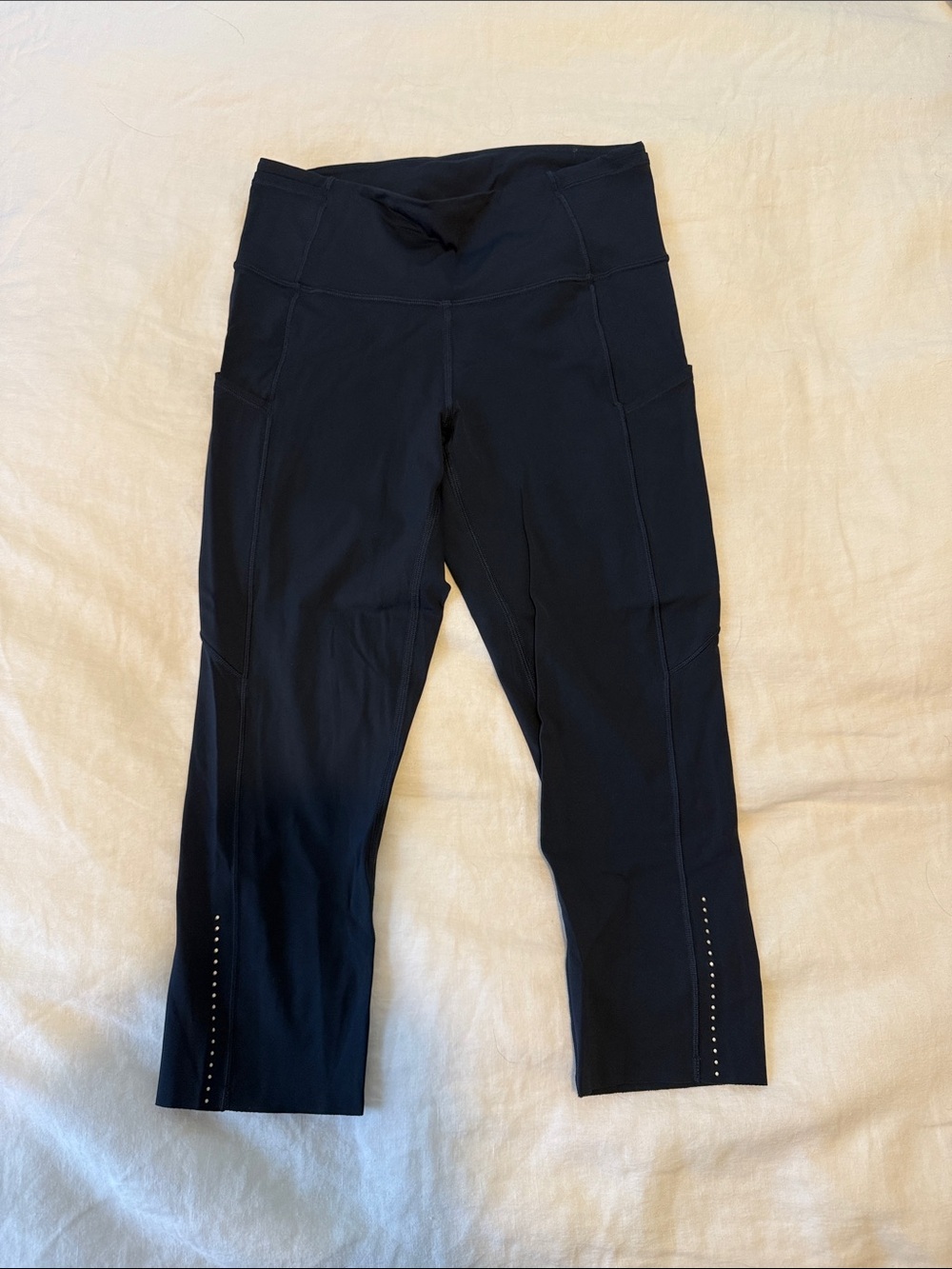 lululemon athletica Black Cropped High-Rise Performance Leggings